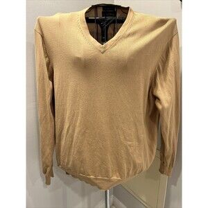 Club Room Charter Club 100% Cotton Sweater XL V-Neck Beige